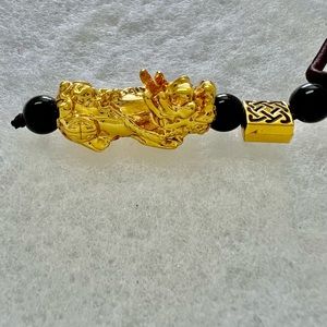 Lucky Dragon pendant & nylon necklace.